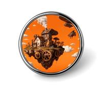 Steampunk Fantasy World Button Pins - Personalized Round Badges for Women Men Custom Photo Buttons for Backpack Cloth Decoration Souvenir Gifts, Metal Badge Brooch Party Costume Accessory