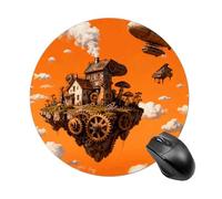 Steampunk Fantasy World Mouse Pad Round Laptop Mouse Mat Cute Computer Mousepad Keyboard Pad Non-Slip Desk Pads for Gaming Office Work Home