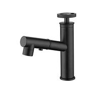 Steampunk Faucet Retro Bathroom Sink Mixer Tap with Pull-Out Sprayer, 2 Spray Modes, Brass Single Handle for Kitchen & Bathroom Decor