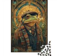 Steampunk Frog Art Print Jigsaw Puzzles Puzzle for Adults Kids. 1000 Pieces Impossible Challenge Toy Educational Game Home Decoration for Adults& Kids Age 14 Years Up 38x26cm/1000pcs