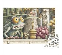 Steampunk Frog in Mushroom Forest Jigsaw Puzzles Puzzle for Adults Kids. 1000 Pieces Great Gifts Challenge Toy Educational Games Home Decoration for Adults& Kids Age 14 Years Up 38x26cm/1000pcs