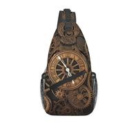 Steampunk Gears Clock Chest Bag for Women Men Crossbody Backpack Sling Bag Travel Hiking Daypack Cycling Bags