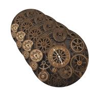 Steampunk Gears Clock Coasters For Drinks Set Of 4 Leather Tea Cup Coaster Drink Coasters For Cup Kitchen Bar Home Decor Housewarming Gift