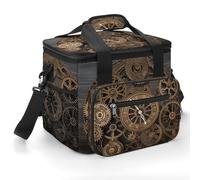 Steampunk Gears Clock Cooler Bags Insulated Lightweight Lunch Cooler Pack Large Leakproof Camping Ice Chest Collapsible Sided Cooler Bags for Hiking Beach Travel Picnic
