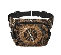 Steampunk Gears Clock Fanny Pack For Women Waterproof Adjustable Belt Bags Waist Pack Fashion Casual Crossbody Bags Bum Bag For Running Workout Hiking Traveling, Black, One Size