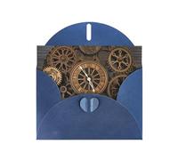 Steampunk Gears Clock Greeting Cards Blank Note Cards with Envelopes Happy Birthday Card Thank You Card Wedding Party Invitation Cards for All Occasions 4x6 Inch