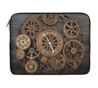 Steampunk Gears Clock Laptop Sleeve Case 13inch Shockproof Slim Computer Bag 10-17 Inch Traveling Carrying Laptop Briefcase for Women Men Waterproof Compatible with MacBook Air, Hp, Dell, Lenovo