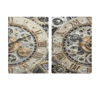 Steampunk Gears Clock PU Leather Passport Holder, Multiple Pockets Passport Cover, Travel Document Organizer for Men Women