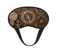 Steampunk Gears Clock Sleep Mask for Side Sleepers: Blackout Eye Masks for Sleeping - Soft Breathable Soft Eye Shade Cover for Travel - Adjustable Night Blindfold for Men Women Gifts