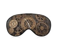 Steampunk Gears Clock Sleep Mask, Ultra Soft Eye Mask for Sleeping with Adjustable Strap, Comfortable Lightweight Blindfold Eyeshade, Total Blackout Eye Cover for Night Sleep Travel Office Nap