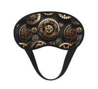 Steampunk Gears Print Blackout Sleep Mask, with Adjustable Strap for Travel, Night Work, Nap, Office
