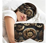 Steampunk Gears Print Sleep Mask,Coverage Eye Mask,Soft Breathable Blindfold for Travel Nap Work