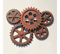 Steampunk Gears Wall Art - Vintage Industrial Mechanical Gear Decor, Cogs Sculpture for Home, Office, Bar, Cafe & Restaurant - Unique Bronze Finish Decor Piece