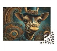 Steampunk Giraffe Portrait 1000 Piece Steampunk Giraffe Portrait Jigsaw Puzzles for Adults And Kids Family Educational Games 1000 Pieces Fun, Challenging & Brainteasing Adults Challenge High Difficult