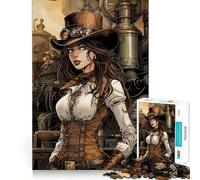 Steampunk Girl 1000 Piece Jigsaw Puzzles for Adults Jigsaw Think Toy Calm Relax Clean Cut Wall Art Decor 38x26cm