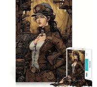 Steampunk Girl 1000 Piece Jigsaw Puzzles for Adults Teenagers Memory Gain Relaxed Mind Design Assembly 38x52cm