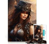 Steampunk Girl 1000 Piece Jigsaw Puzzles for Adults Teenagers Memory Upgrade Light Relax Sharp Cut Lovely Gift 50x75cm