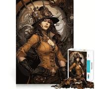 Steampunk Girl 1000 Piece Jigsaw Puzzles for Teenagers Jigsaw Solid Logic Toy Calm Fun Precision Cut Santa Wish Item 50x75cm