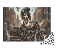 Steampunk Girl 1000 Piece Puzzle Victorian Architecture for Relaxation First-Time Jigsaw Users Memory Improvement Small Gift Idea 52x38cm/1000pcs
