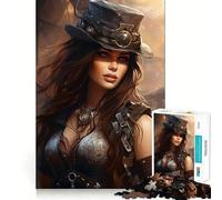 Steampunk Girl for Adults 1000 Piece Puzzle Mind Exercise Toy Gentle Leisure Design Assembly Seasonal Gift 38x26cm