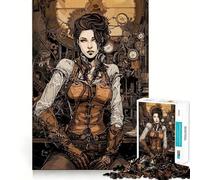 Steampunk Girl Jigsaw Puzzles 1000 Piece for Teenagers Enhance Memory Leisure Time Solid Cut Santa Wish Item 38x52cm