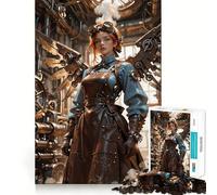 Steampunk Girl with Mechanical Wings 1000 Piece Jigsaw Puzzles for Adults Jigsaw Logic Toy Indoor Play Precision Cut Cherished Gift 38x26cm