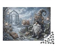 Steampunk Gnome 1000 Piece Puzzle Winter Greenhouse Garden for Relaxation First-Time Jigsaw Users Memory Improvement Small Gift Idea 70x50cm/1000pcs