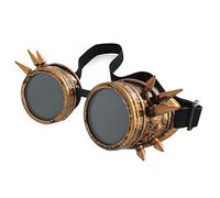 Steampunk Goggles Rave Glasses for Men Women Gothic Vintage Victorian Punk Style Eyewear Halloween Christmas Fancy Dress Up Novelty Sunglasses (Brass)