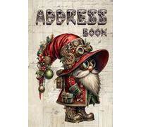 Steampunk Gonk Red Address Book A4 Plain lined: Gnome Steam Punk Addresses Contact Book Planner
