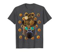 Steampunk Gorilla Medieval Victorian Steam Powered Animal T-Shirt, Men, Dark Heather Grey, Medium
