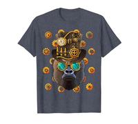 Steampunk Gorilla Medieval Victorian Steam Powered Animal T-Shirt, Men, Heather Blue, 4X-Large