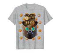Steampunk Gorilla Medieval Victorian Steam Powered Animal T-Shirt, Men, Heather Grey, 4X-Large