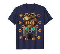 Steampunk Gorilla Medieval Victorian Steam Powered Animal T-Shirt, Men, Navy Blue, 4X-Large