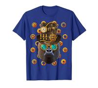 Steampunk Gorilla Medieval Victorian Steam Powered Animal T-Shirt, Men, Royal Blue, 3X-Large