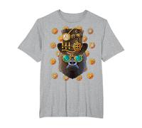 Steampunk Gorilla Medieval Victorian Steam Powered Animal T-Shirt, Men's Big and Tall, Heather Grey, 4X Tall