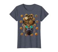 Steampunk Gorilla Medieval Victorian Steam Powered Animal T-Shirt, Women, Heather Blue, Medium