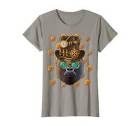 Steampunk Gorilla Medieval Victorian Steam Powered Animal T-Shirt, Women, Slate Grey, Medium