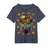 Steampunk Gorilla Medieval Victorian Steam Powered Animal T-Shirt, Women's Plus, Heather Blue, 4X