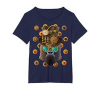 Steampunk Gorilla Medieval Victorian Steam Powered Animal T-Shirt, Women's Plus, Navy Blue, 2X