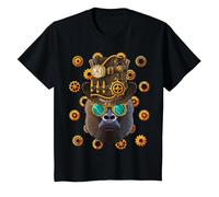 Steampunk Gorilla Medieval Victorian Steam Powered Animal T-Shirt, Youth, Black, Medium