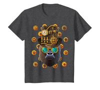 Steampunk Gorilla Medieval Victorian Steam Powered Animal T-Shirt, Youth, Dark Heather Grey, X-Small