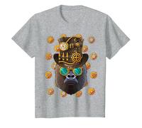 Steampunk Gorilla Medieval Victorian Steam Powered Animal T-Shirt, Youth, Heather Grey, Large