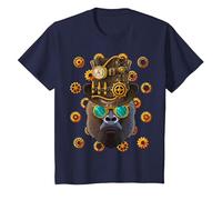 Steampunk Gorilla Medieval Victorian Steam Powered Animal T-Shirt, Youth, Navy Blue, Medium