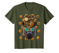 Steampunk Gorilla Medieval Victorian Steam Powered Animal T-Shirt, Youth, Olive Green, Medium