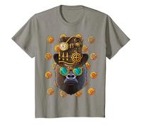 Steampunk Gorilla Medieval Victorian Steam Powered Animal T-Shirt, Youth, Slate Grey, X-Small