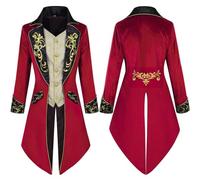 Steampunk Gothic Jacket for Men, Medieval Tailcoat Jacket for Men - Medieval Frock Coat Gothic | Halloween Costume Vintage Victorian Tailcoat for Beast Costume, Vampire Costume, Cos