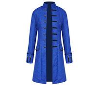 Steampunk Gothic Jacket - Men's Vintage Victorian Frock Coat for Halloween Party, Vampire Pirate Costume - Single Breasted Trench Coat Winter Overcoat - UK Size
