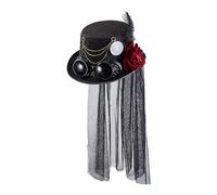 Steampunk Gothic Top Hat for Men Felt Halloween Cosplay Costume Merchandise Metal Accessories Victorian Gentleman Retro Antique Style Magician Conjuring Costume Stage Theater