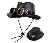 Steampunk Hats for Women - Large Brim Hats,Costume Accessories with Goggles Decor for Party Festival Event Cosplay Fashion Shows Masquerade
