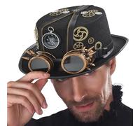 Steampunk Hats Men - Costume Headwear Hat, Costumes With Removable Goggles, Time Traveler Costume For Men, Steampunk Dress Up Accessories, Cosplay Hat Use Party Costumes